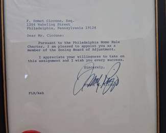 Letter and Campaign button - Frank Rizzo.