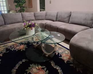 Suede sectional (Gray)