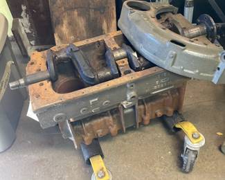 1928 Chevy 4-cylinder engine block and crank, bellhousing