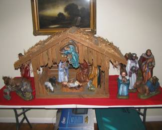 Large Nativity.  Creche is 26" tall and 39 1/2" wide