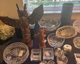 lead crystal and carved native art