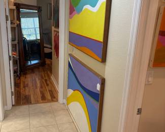 Abstract Modern Original Painting Framed Flat 48" X 36"