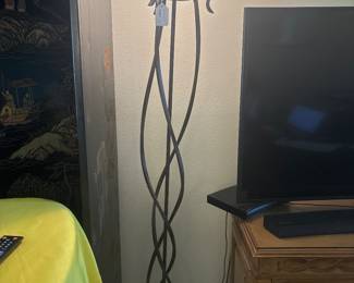 Metal and Glass Floor Lamp