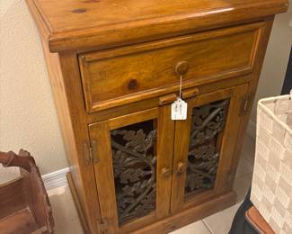 Wood and Metal small Mission Style Cabinet With Drawer 25β x 17β x 34β