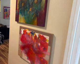 TOP: Abstract art on Canvas by Nobel 30" x 24" Bottom: Art, Abstract on Canvas by Darlene Nobel 30" x 24"