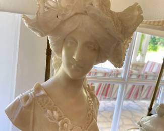 Carved Alabaster Lamp