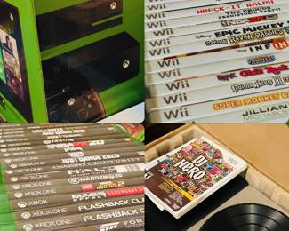 Xbox and wii gaming system plus video games