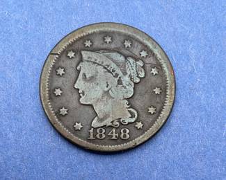 1848 Braided Hair Large Cent 