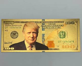 24K Gold Layered $100 Donald Trump Note