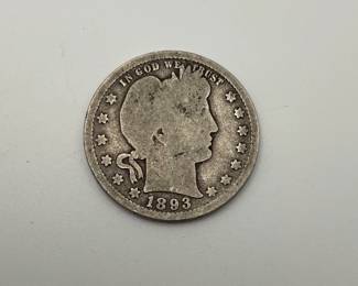 1893 US Barber Silver 25C