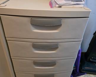 #26   Clay Plastic Drawers  25"Wx18"Dx36"H   $45