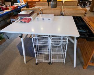 #53   White Adjustable Height Drafting Table 49"Wx31"Dx28"H   $55