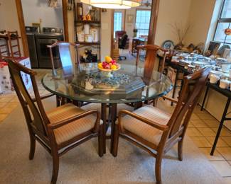 #15   54" Round Table w/4 Chairs   $295                                                  #50   Marble Compote Bowl w/Alabaster Fruit   $165