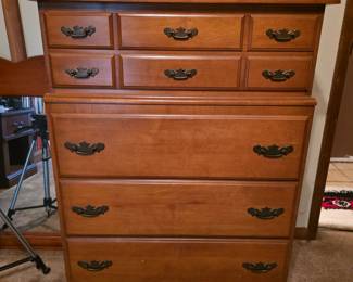 #54   Chest of Drawers w/Mirror 32"Wx17"Dx76"H   $125