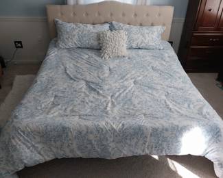 King size Simmons Beautyrest adjustable bed, king size upholstered headboard