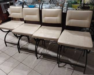 wrought iron and leather barstools