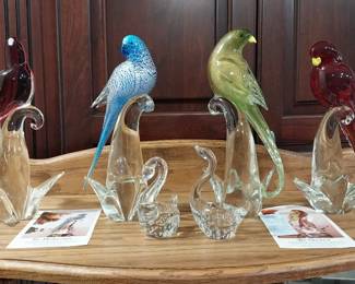 Murano glass birds