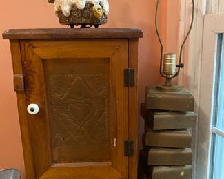 Wooden tabletop storage cabinet