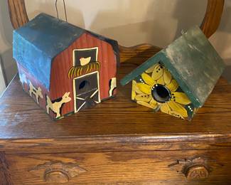 Wood hand painted bird houses