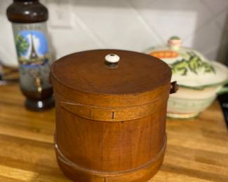 Vintage Primitive Sugar Bucket Wooden