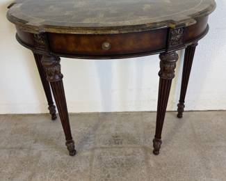 Marble Top Half Moon Console Table