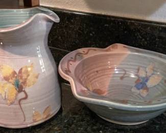 Hand made pottery set