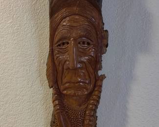 Hand Carved Indian head