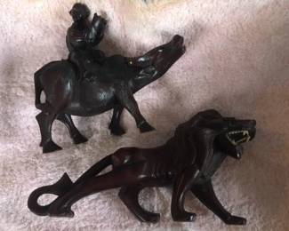 Carved Chinese wood figures