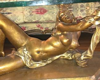 Mid Century reclining nude female coffee table - Must See! Spectacular 