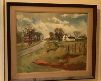 Wall Art Rural Scene Road leads to Farmhouse