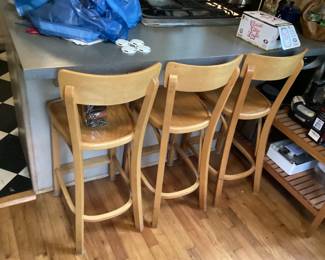 Mid Century Wooden Bar Stools