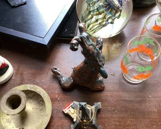 Paperweight, Glasses, Candle HOlder
