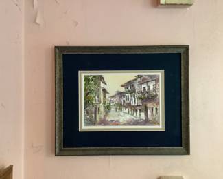 Wall Art Street LIned with Old Buildings