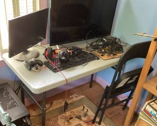 Gaming Monitors Console Controller and Keyboard