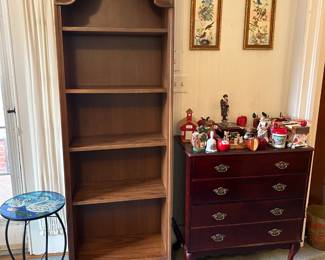 Vintage bookcase and a really nice filing cabinet.