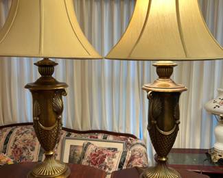 Solid brass lamps.
