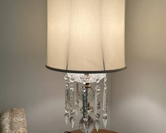 Hollywood Regency Cut Crystal Table Lamp