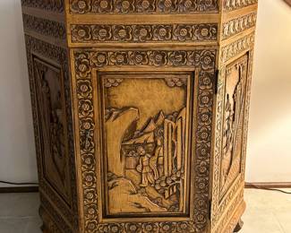 Chinoiserie Carved Wood Cabinet