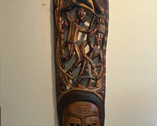 Hand Carved Wood Wall Hanging
