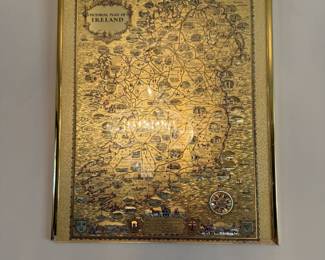 This is a framed "Pictorial Plan of Ireland" map.
The original map was created by Alfred Edward Taylor in 1933.