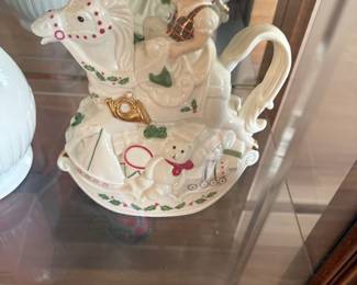 Lenox elf and rocking horse teapot