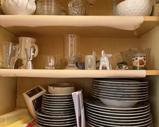 Dish set, glasses, milk and gravy servers