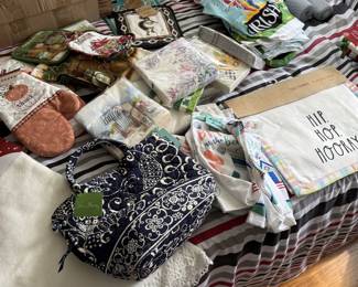 New kitchen towels, oven kits, table clothes.
New Vera Bradley bag
