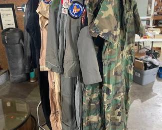 Lots of Vintage Militaria Jackets, Jump Suits, Etc.
