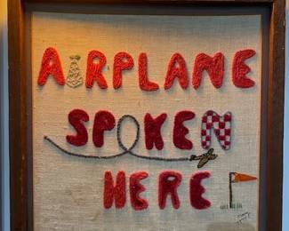 Vintage Crochet "Airplane Spoken Here"