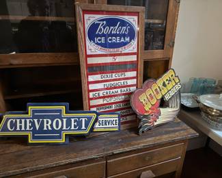 Soda fountain sign and other signage