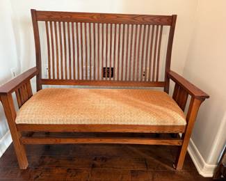 ARTS AND CRAFTS INSIDE BENCH/LOVESEAT