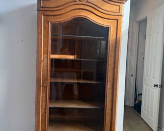 A seriously incredible Burlwood Curio Case with incredible top carvings