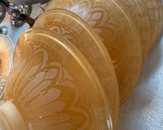 Antique Arts n Crafts glass shades by famous designer
