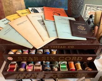 Antique thread case with Antique scissors 